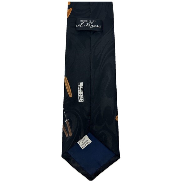 Designs By A. Rogers Black "The Chef‎ " Neck Tie  57" x 4" - Picture 5 of 7